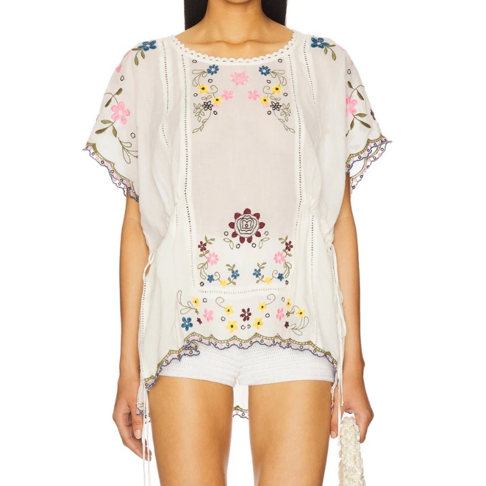 NWT Free People Danielle Embroidered Top, XS